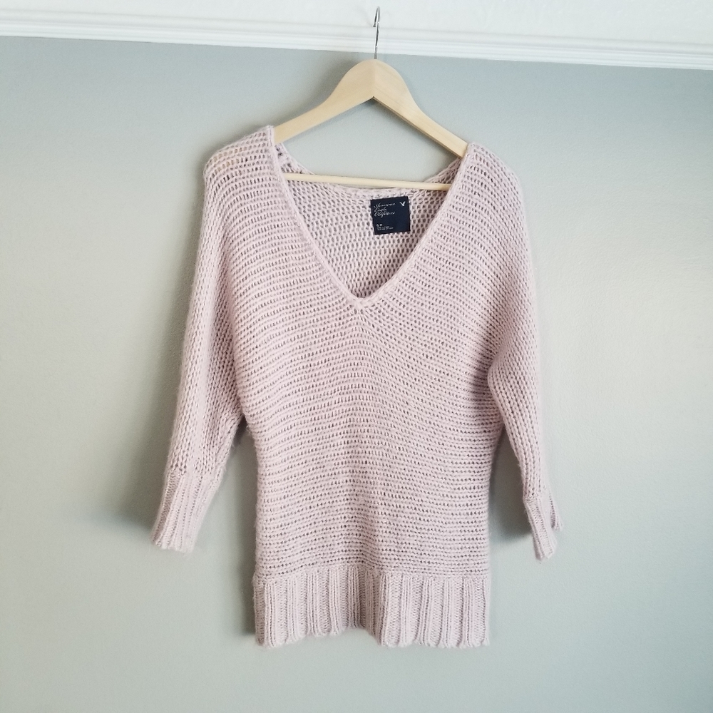 Lavendar American Eagle Oversized Knit Sweater